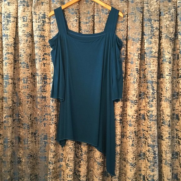Cold Shoulder Asymmetrical Jersey Dress - Picture 1 of 16